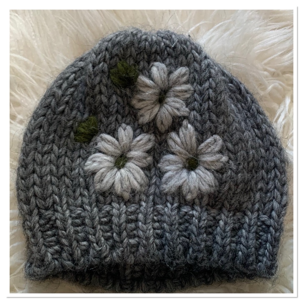 Gelso Bianco Alpaca Knit Beanie Hat Gray One Size